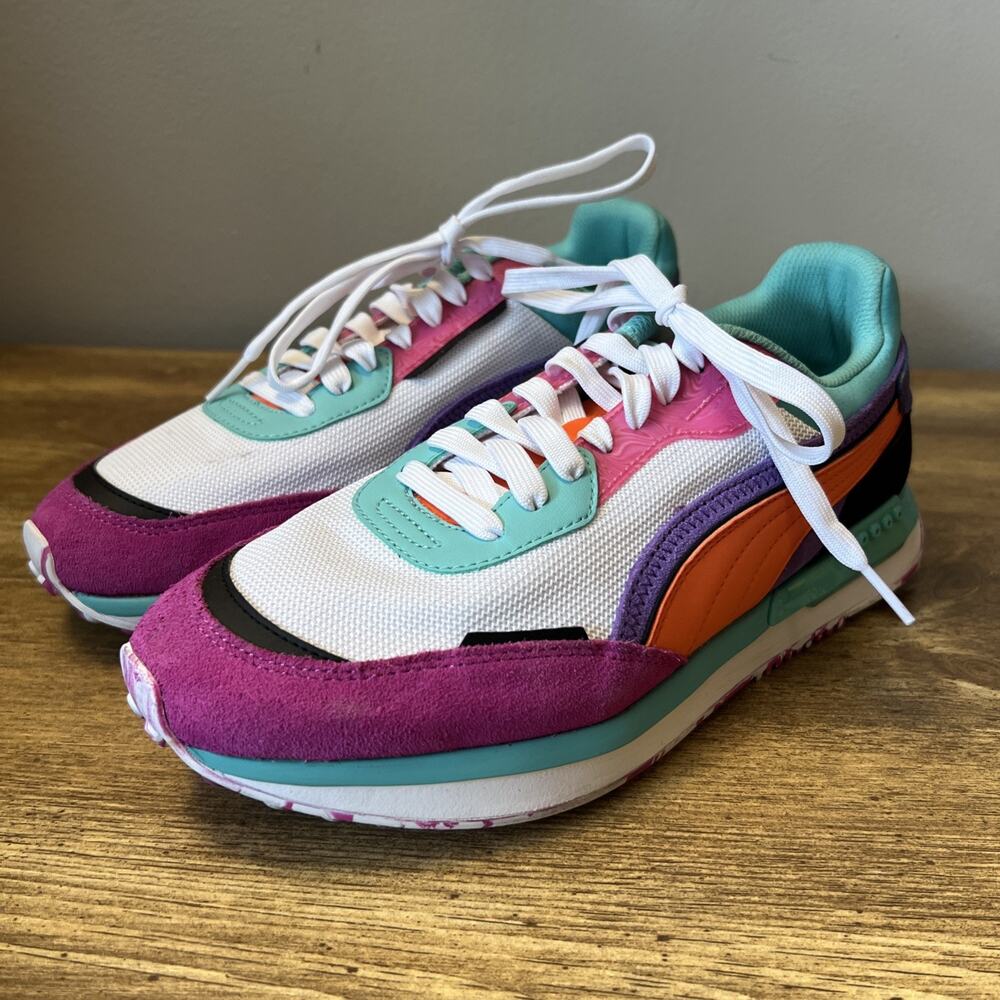 Puma womens city rider hypnotize lace up casual sneaker. Size 7.5